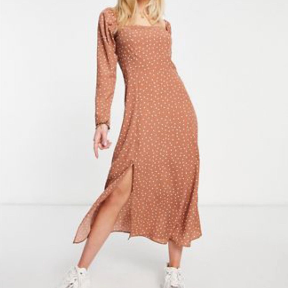 ASOS Design square neck midi dress